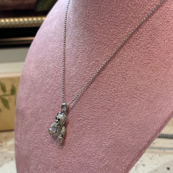 Silver Teddy Bear Charm‎ Pendant Necklace - Picture 5 of 7